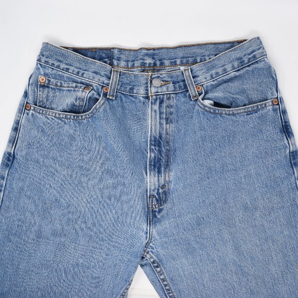 Levis 505 Denim Jeans Vintage 2000 Y2K Blue Medium Wash Cotton High Rise - Picture 4 of 16